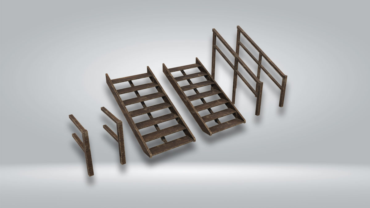 Unity Railing Modular Wood Staircase – Filebase for Unity
